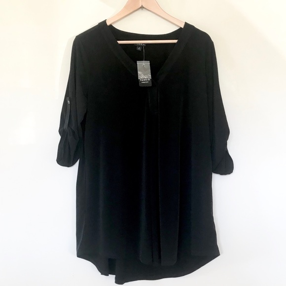 torrid Tops - NWT Torrid Black Harper Top 0X